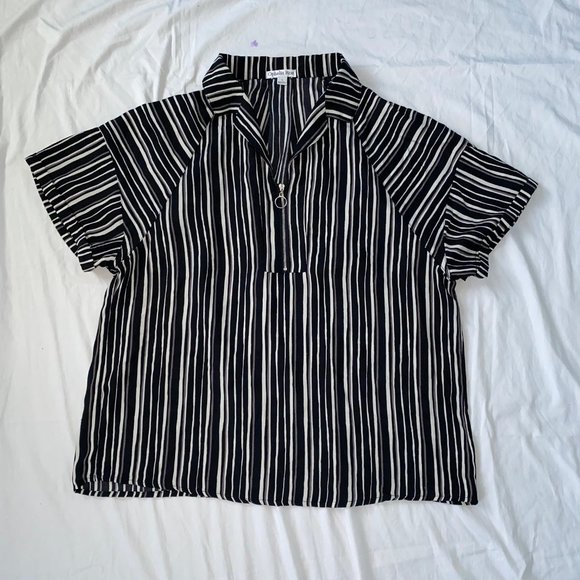 striped zip up top - Picture 1 of 5